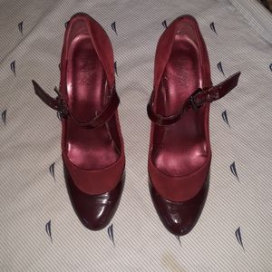 Franco sarto mary jane heels red wine size 10 m